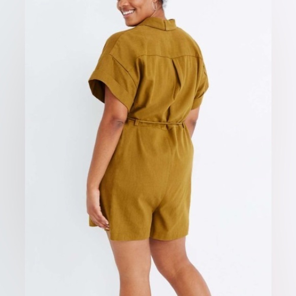 Madewell Safari Romper In Distant Olive Size Extra Small - Picture 2 of 9